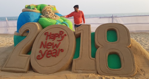 Sand Artist Manas Sahoo Greets 2018