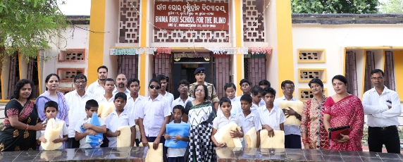 Nalco Mahila Samiti distributes mosquito nets in blind school