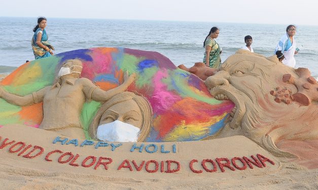 Sand art Holi message