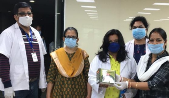 CARIHD Ayurvedic Hospital staff distributes immunity booster kits to Covid warriors
