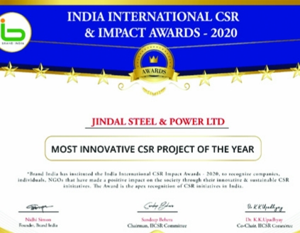 JSPL wins India International CSR Impact Awards – 2020 for Most Innovative Project