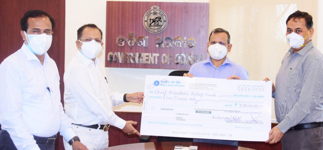 Odisha State Beverage Corporation contributes Rs 5 crore to CMRF