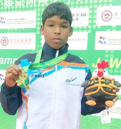 Jindal Sports Hostel’s Ramesh Munda wins Gold in 11th Sub-junior Asian Wushu Championship